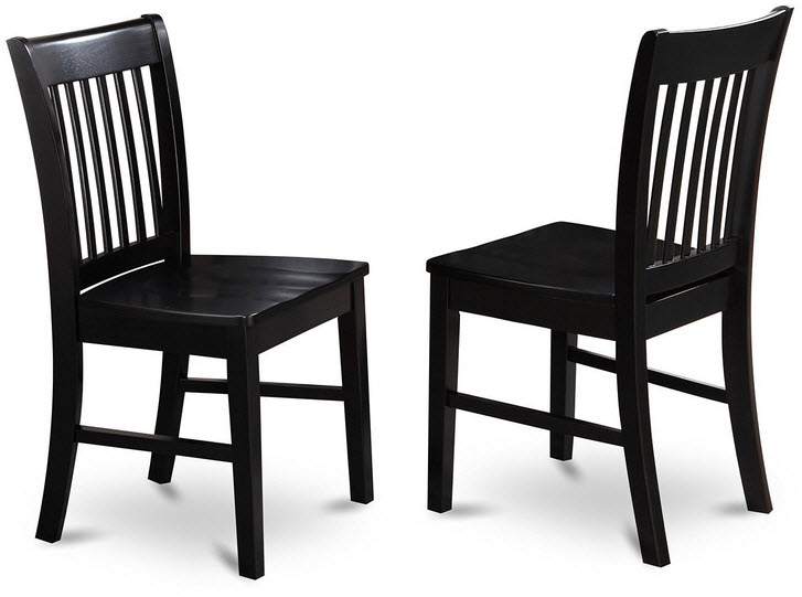 Black wood dining room chairs